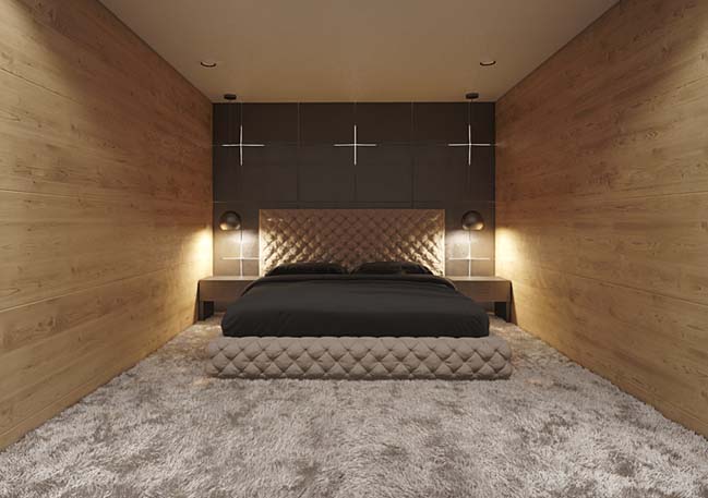 can ho penthouse voi noi that go sang trong 19 Mẫu thiết kế căn hộ penthouse 2 tầng với nội thất gỗ sang trọng