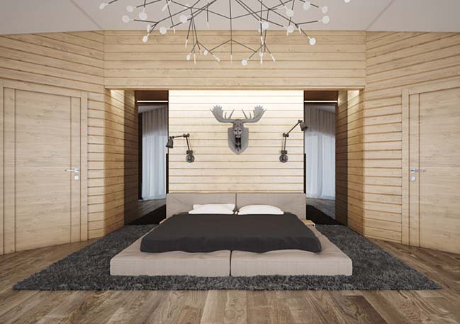 can ho penthouse voi noi that go sang trong 20 Mẫu thiết kế căn hộ penthouse 2 tầng với nội thất gỗ sang trọng