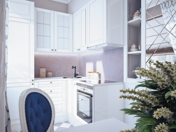 7 White kitchen 600x449 Thiết kế nhà đẹp lung linh với những tông màu đối lập